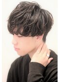 ニュアンスパーマスマートマッシュサマーカット黒髪マッシュ