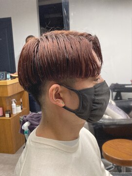 シェル 吉祥寺(shell) ツーブロックサイドパート韓国マッシュ/チェリーレッド