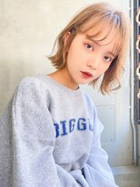 Liberte銀座 大人可愛いリバースボブ×透明感ベージュ