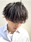 波巻きパーマ緩めツイストスパイラル無造作パーマツーブロック