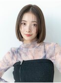 ボブ/ショートボブ/小顔/大人かわいい/グレーベージュ/20代30代