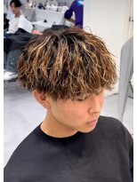 オーシャントーキョー 仙台(OCEAN TOKYO)&nbsp;ツイスパハイライトパーマミックスマッシュ刈り上げメンズ