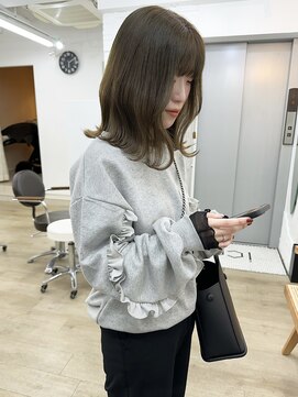 イコ 表参道原宿(ico) オリーブベージュ ブリーチなし イルミナカラー