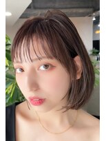 ヘアーズ ベリー 竹鼻店(hairs BERRY)&nbsp;BERRYシアーカラー抜け感小顔前髪アッシュボブショートベージュ