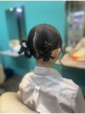 韓国風三つ編みツイン