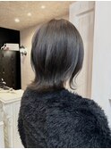 福山美容室Caary くびれ外ハネオリーブグレージュ透明感20代30代