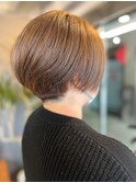 ハンサムショート&クリームベージュカラー