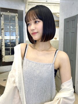 ロンドアリシア 金山(Lond Alexia) 外ハネボブ/切りっぱなし/ブリーチなしWカラー/縮毛矯正5528