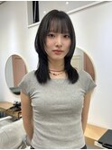 ミディアムハッシュカット