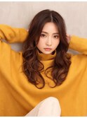20代30代冬◎ふんわりロングショコラブラウン小顔