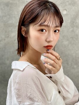 ユアーズヘア 新宿WEST(youres hair) ナチュラルストレート☆切りっぱなし外ハネボブ