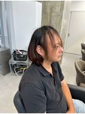 フェザーショートアップバングセンターパートメンズハイライト