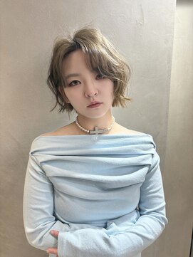 ★ブリーチで作るミルクティーベージュ！ボブ！ゆるふわボブ