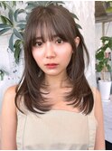顔周りレイヤーカット/前髪あり/大人ヘア/30代40代50代
