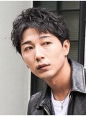 原宿メンズパーマルーズショートアクティブショートツイスパ緩め