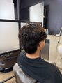 クロムトウキョウ ザ バーバー 新宿本店(CHROM TOKYO the Barber) センターパート×シャドーパーマ