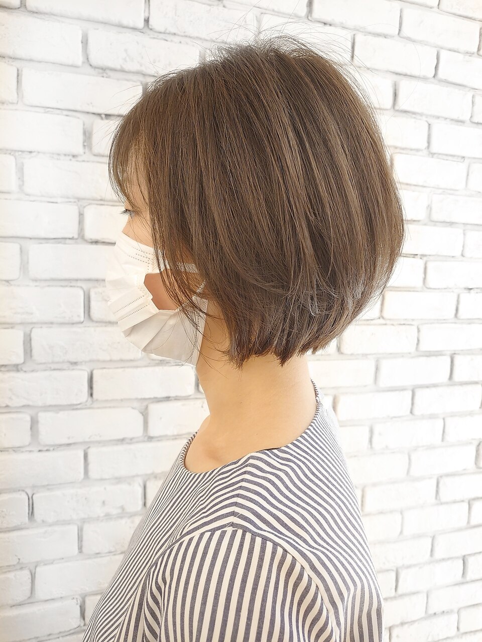 人毛100% ショートボブスタイル　ブラウン　未使用 ベージュブラウン☆大人のショートボブ：L071591660｜ヘア