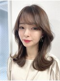 チョコレート 切りっぱなし イヤリングカラー 韓国ヘア 顔周り