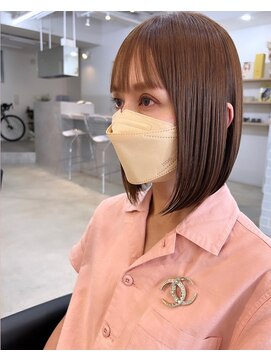 レテ(LETE) 育てるベージュ/ブリーチなし/前下がりミニボブ/小笠原 亮