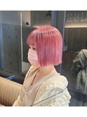 ケアブリーチでピンクボブ☆
