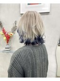 ホワイトブロンド×ネイビーブラック