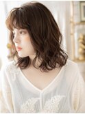 フレンチカジュアル前髪パーマ小顔ふわミディa大宮20代30代40代