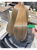 髪質改善カラー×艶ベージュ×艶髪