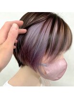 ユッカ エハ 豊中(YUCCA eha)&nbsp;【MASAKO】デザインカラー/ホワイトパープル/ダブルカラー