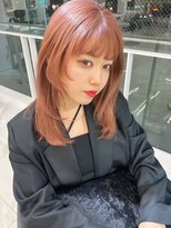 ランテルディ 渋谷(LANTERDIT)&nbsp;顔周りレイヤー　ブラウンベージュカラー　艶カラー　ミディアム