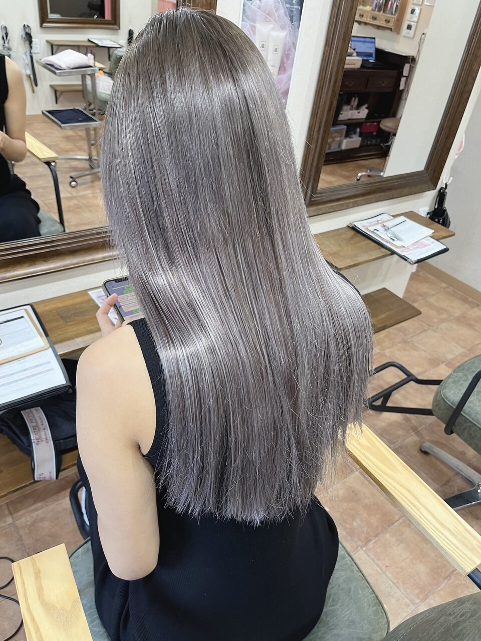 シルバーアッシュ#シールエクステ#グラデーションカラー#小倉 シルバーアッシュ#シールエクステ#グラデーションカラー#小倉