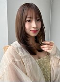 こなれミディ /顔周りレイヤー/ワンカール/フェミニンロング