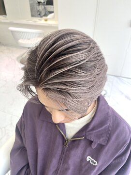 ディーン 栄店(DEAN) シャドールーツ/大人バレイヤージュ/センターパート/グレー/DEAN