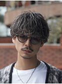 ブリーチパーマツイストスパイラルパーマメンズハイライトカラー