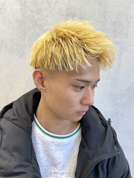 ルースト 西院店(ROOST) ジェットモヒカン/ハイトーンカラー/イエローゴールド