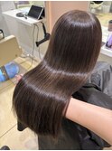 ココアブラウン艶感ストレート透明感赤み消し