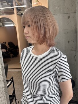 ラニヘアサロン(lani hair salon) ミルクティーベージュ/ミディアムウルフ/ハイトーン/レイヤー/