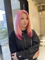 髪屋 紬 ピンクカラー×エンドカラー