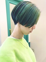 イギー(igggy)&nbsp;前下がりショート☆アンブレラカラー☆くすみグリーン