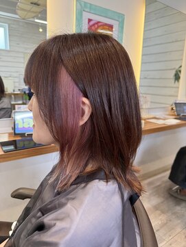 フレリス(FreRis) ペールピンク×インナーカラー【守谷 インナーカラー 美容室】