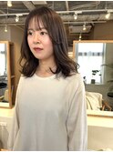 顔まわりレイヤーのミディアム【20代/30代/西宮美容室】