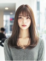ダル 渋谷/表参道(DAL.)&nbsp;ミディアムレイヤー/グレージュ／顔周りカット/触覚／レイヤー
