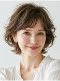 40代/大人ガーリー/ダークアッシュ/似合わせカット/川西池田