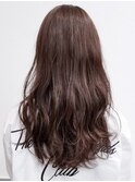 赤みブラウン×ナチュラルウェーブロング