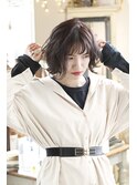 【kimi自由が丘】あごラインボブ×ハイライトカラーグレージュ