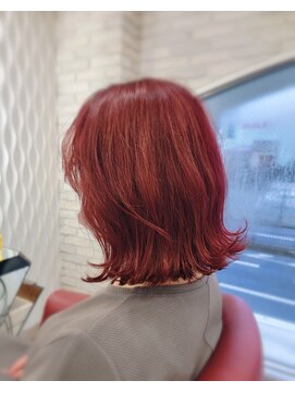 クオリス 赤塚店(QUALIS) 20代30代40代ピンクダブルカラー髪質改善カラー外はねボブ