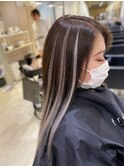 ハイライト風エクステ透明感カラーデザインカラートリートメント