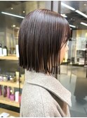 切りっぱなしボブ/エアリーロング/美髪/ピンクブラウン/表参道