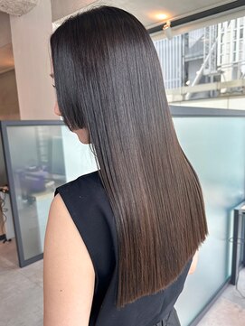 アイティー バイ アルバム 浦和店(IT by ALBUM) グレージュカラーカーキベージュレイヤーロング_ba482721