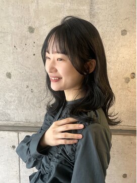 エミュ 天文館店(eMu) 透明感ブルーブラック×ミディアムレイヤー