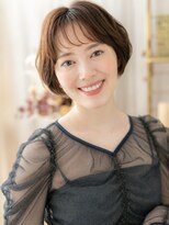 カバーヘア ブリス 志木南口駅前店(COVER HAIR bliss)&nbsp;個性的シースルーぱっつん前髪フェミニンボブa志木20代30代40代